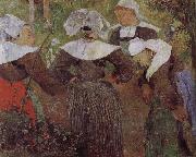 Paul Gauguin Four women dancing Brittany France oil painting artist